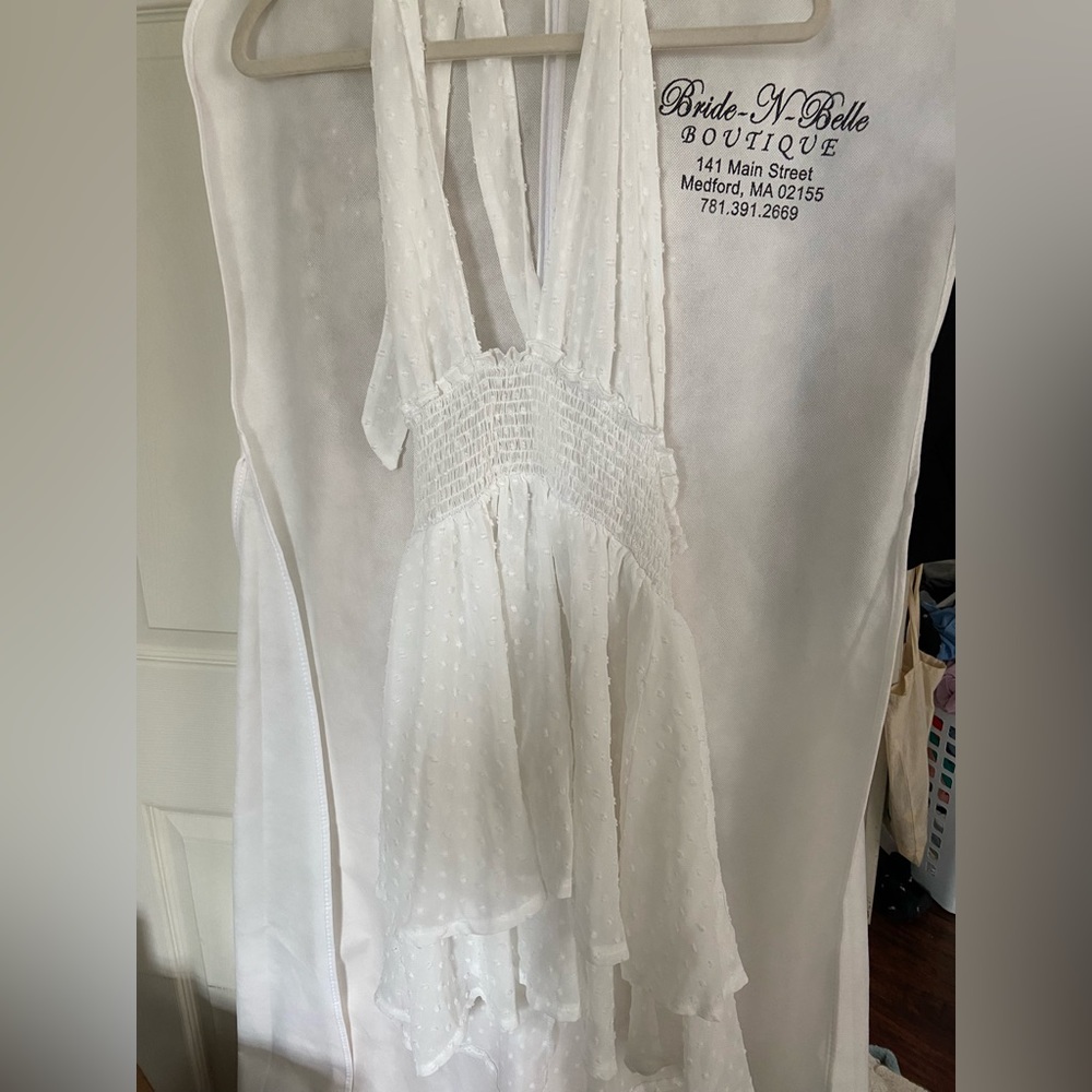 White halter sexy little white dress